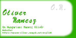 oliver manesz business card