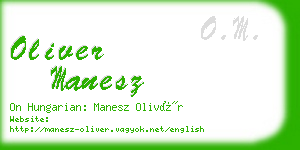 oliver manesz business card